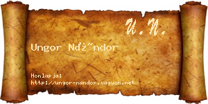Ungor Nándor névjegykártya