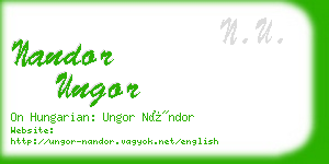nandor ungor business card